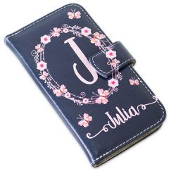 CAPA CARTEIRA COURO NOME BORBOLETAS AZUL - Cellway