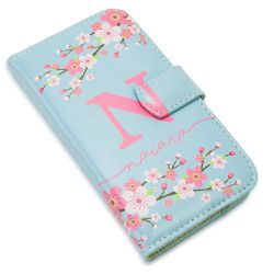 CAPA CARTEIRA COURO NOME INICIAIS AZUL BEBE - Cellway