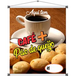 Banner Cafe + Pão de Queijo - bn297 - CELOGRAF