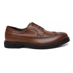 Sapato Social Brogue Islândia Croco Couro Whisky -... - Centuria Calçados