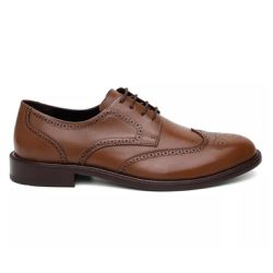 Sapato Social Brogue em Couro Whisky - 3099B Whisk - Centuria Calçados