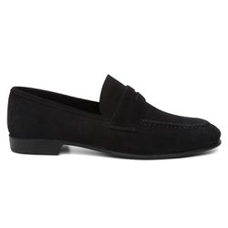 Mocassim Loafer Chile Couro Nobuck Preto - 901 Pre... - Centuria Calçados
