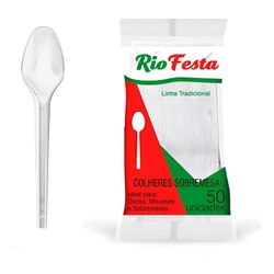 Colher Sobremesa Acrílico 12,5 cm - 50 unidades - César Embalagens