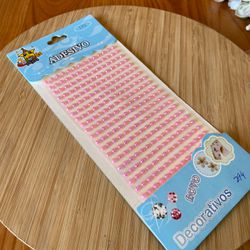 Cartela Adesiva Meia Pérola 4mm Rosa BB Irisado 29... - CHAMMA FESTA