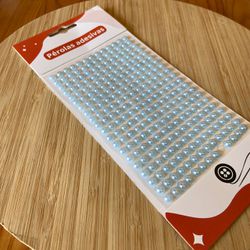 Cartela Adesiva Meia Pérola 6MM Azul BB 260Un - 50... - CHAMMA FESTA