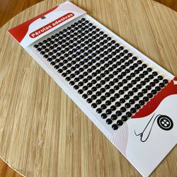Cartela Adesiva Meia Pérola 6MM Preta 260Un - 5002... - CHAMMA FESTA