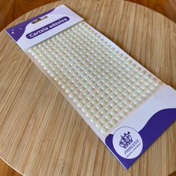 Cartela Adesiva Meia Pérola 6MM Pérola 260un - 50... - CHAMMA FESTA