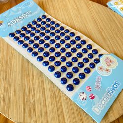Cartela Adesiva Meia Pérola 10mm Azul royal 84un ... - CHAMMA FESTA