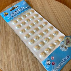 Cartela Adesiva Meia Pérola 14mm Pérola 35un - 500... - CHAMMA FESTA