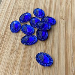Chaton Oval Borda 13x18 Azul Royal 10 unidades - 1... - CHAMMA FESTA