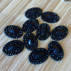 Chaton Borda Oval 10x14 Preto 10 unidades - 100416 - CHAMMA FESTA