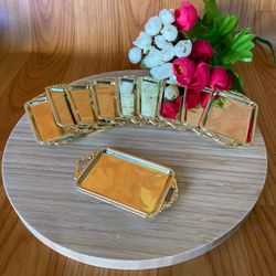 Enfeite plástico Mini bandeja espelhada 10,5x5,8cm... - CHAMMA FESTA