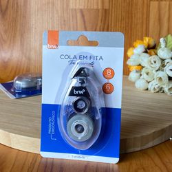 Cola em fita brw 8mm 6mt transp - Un - 011937 - CHAMMA FESTA