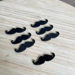 Pingente acrilico bigode 4cm preto - 10 unidades -... - CHAMMA FESTA