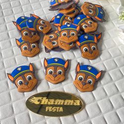 Aplique Emborrachado Patrulha Canina Chase 3,1x4cm... - CHAMMA FESTA