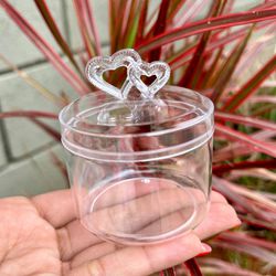 Mini Bomboniere 4,5x5,5cm com coração transparente... - CHAMMA FESTA