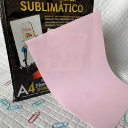 Papel Sublimatico A4 100G OFF 1OO folhas rosa. - 8... - CHAMMA FESTA