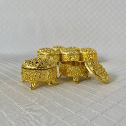 Dourado Porta joias redondo com pé 4x7cm - pacote ... - CHAMMA FESTA