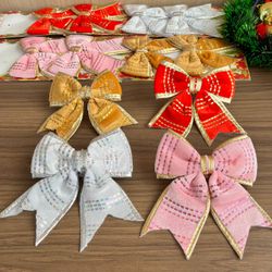 LAÇO VELUDO FIO METALIZADO 12CM 3UN COD. N13933 - ... - CHAMMA FESTA