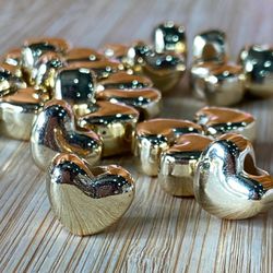 Entremeio Coração Dourado 14mm - 30 Unidades - 200... - CHAMMA FESTA