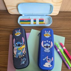 Estojo Box Rígido Stitch (PVC + Poliéster) - 21x7x... - CHAMMA FESTA