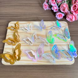 Borboletas De Papel Holográfico 3D – Kit com 12 Un... - CHAMMA FESTA