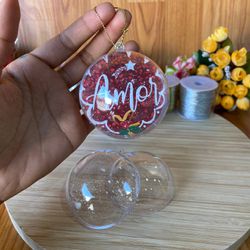 Esfera bola acrílica 6,5cm com glitter - 10 unidad... - CHAMMA FESTA