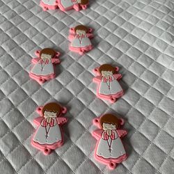 Emborrachado Entremeio Anjo Rosa 3,3x5cm - 10un - ... - CHAMMA FESTA