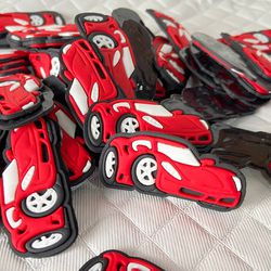 Aplique Emborrachado Carros Vermelho 2,3x5cm - 10u... - CHAMMA FESTA