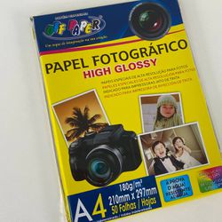 Papel fotográfico 180g High Glossy OFF PAPER pacot... - CHAMMA FESTA