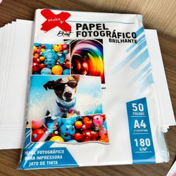 Papel Fotográfico Glossy 180g A4 Make+ Print 50 Fo... - CHAMMA FESTA