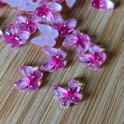 Aplique Resina Mini Borboleta Rosa 10mm - 10 Unida... - CHAMMA FESTA