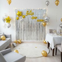 Kit Painel Feliz Ano Novo - 7 Peças (Prata/Ouro) -... - CHAMMA FESTA