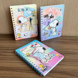 Caderno Espiral Snoopy com Fecho Magnético – 20cm,... - CHAMMA FESTA