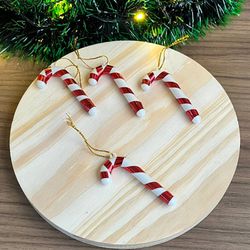 ENFEITE DE NATAL BENGALA 6,5CM PCT. 6UN BRA/VERM -... - CHAMMA FESTA