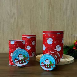 JOGO DE LATAS NATALINA 4PÇS (14X10CM A MAIOR) VERM... - CHAMMA FESTA