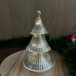 ENFEITE ACRILICO ARVORE DE NATAL 13CM UN LUZ AMARE... - CHAMMA FESTA