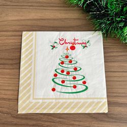GUARDANAPO NATALINO 33X33CM 20UN BORDA BEGE/BRANCO... - CHAMMA FESTA