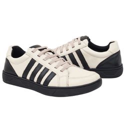 Sapatenis SL casual masculino Off-White/Preto - 18... - CHARELLI