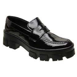 Sapato Mocassim Tratorado Feminino SL Preto-Verniz... - CHARELLI