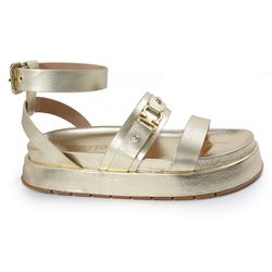 Sandália Papete Feminina Sofia Sola Alta Dourado -... - CHARELLI