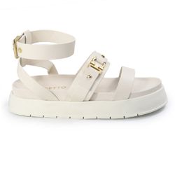 Sandália Papete Feminina Sofia Sola Alta Off-White... - CHARELLI