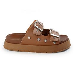 Papete Feminina Fivelas Camila Sola Alta Caramelo ... - CHARELLI