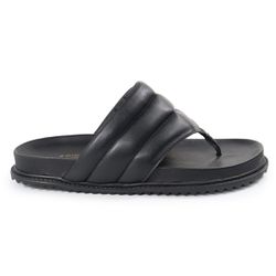 Sandalia Papete de Dedo Sola Baixa Leona Preto - A... - CHARELLI