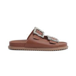 Sandália Papete Bianca com Fivela Caramelo - AR067... - CHARELLI