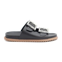 Sandália Papete Bianca com Fivela Preto - AR067B - CHARELLI