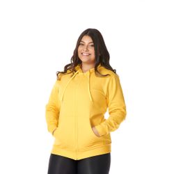 Moletom Feminino Amarelo com Capuz e Zíper - FEM-... - CHIELLA