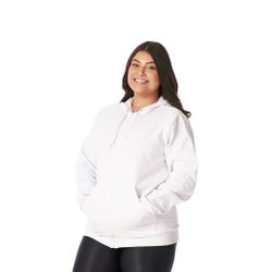 Moletom Feminino Branco com Capuz e Zíper - FEM-Z... - CHIELLA
