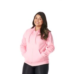 Moletom Feminino Rosa com Capuz e Zíper - FEM-ZIP... - CHIELLA