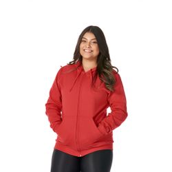 Moletom Feminino Vermelho com Capuz e Zíper - FEM... - CHIELLA